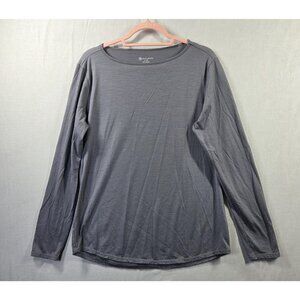 Cloudveil Shirt Women Large Gray Merino Wool Blend Long Sleeve Base Layer Canada